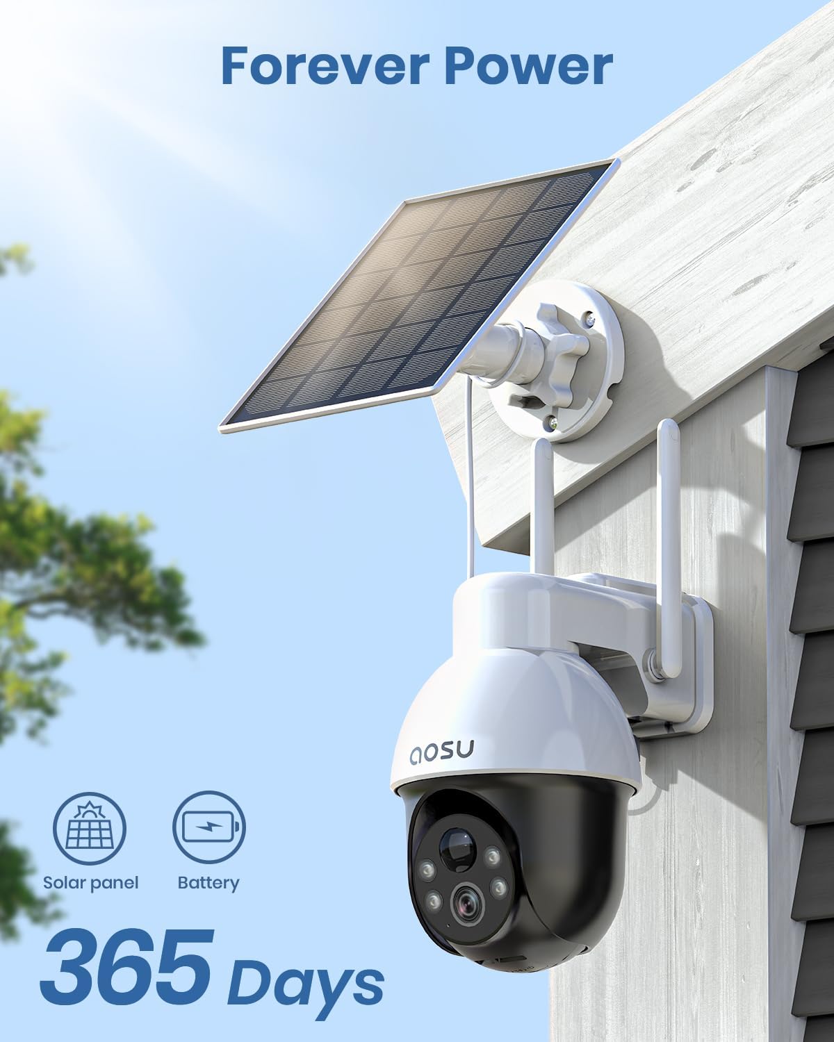 2K Solar Security Camera System Wireless Outdoor with Homebase