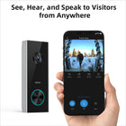 2K Wireless Doorbell Camera with Chime, No Monthly Fee,180-Day Battery Life
