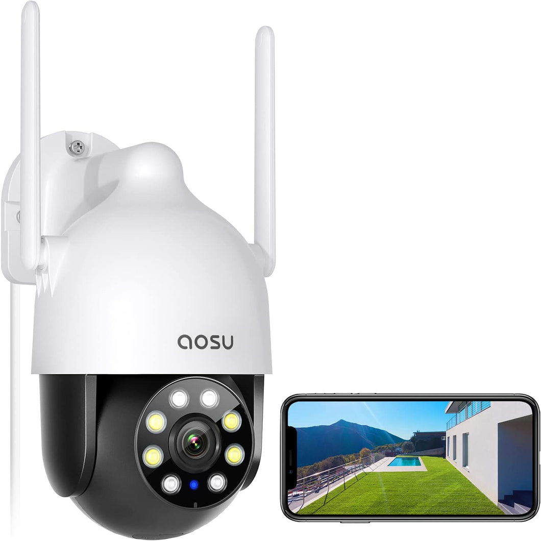 Wireless Security Camera, 2K WiFi Camera Color Night Vision