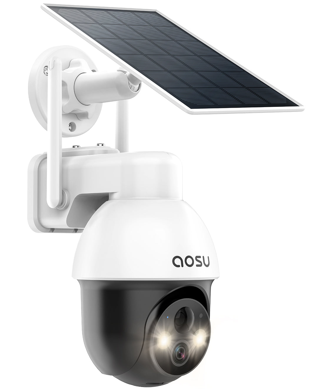 Solar Security Cameras Wireless WiFi, 360° View 2K Outdoor Camera with Smart Siren Spotlights